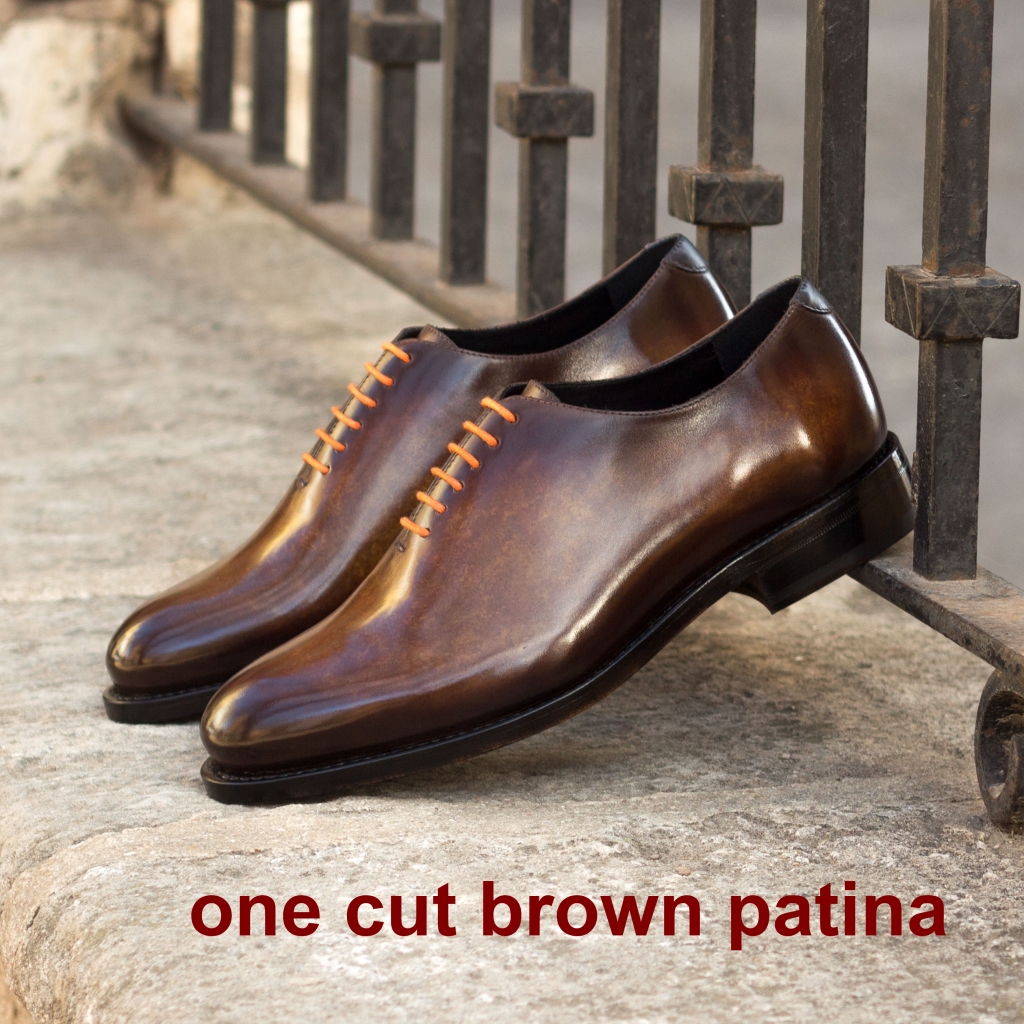 one cut brown patina